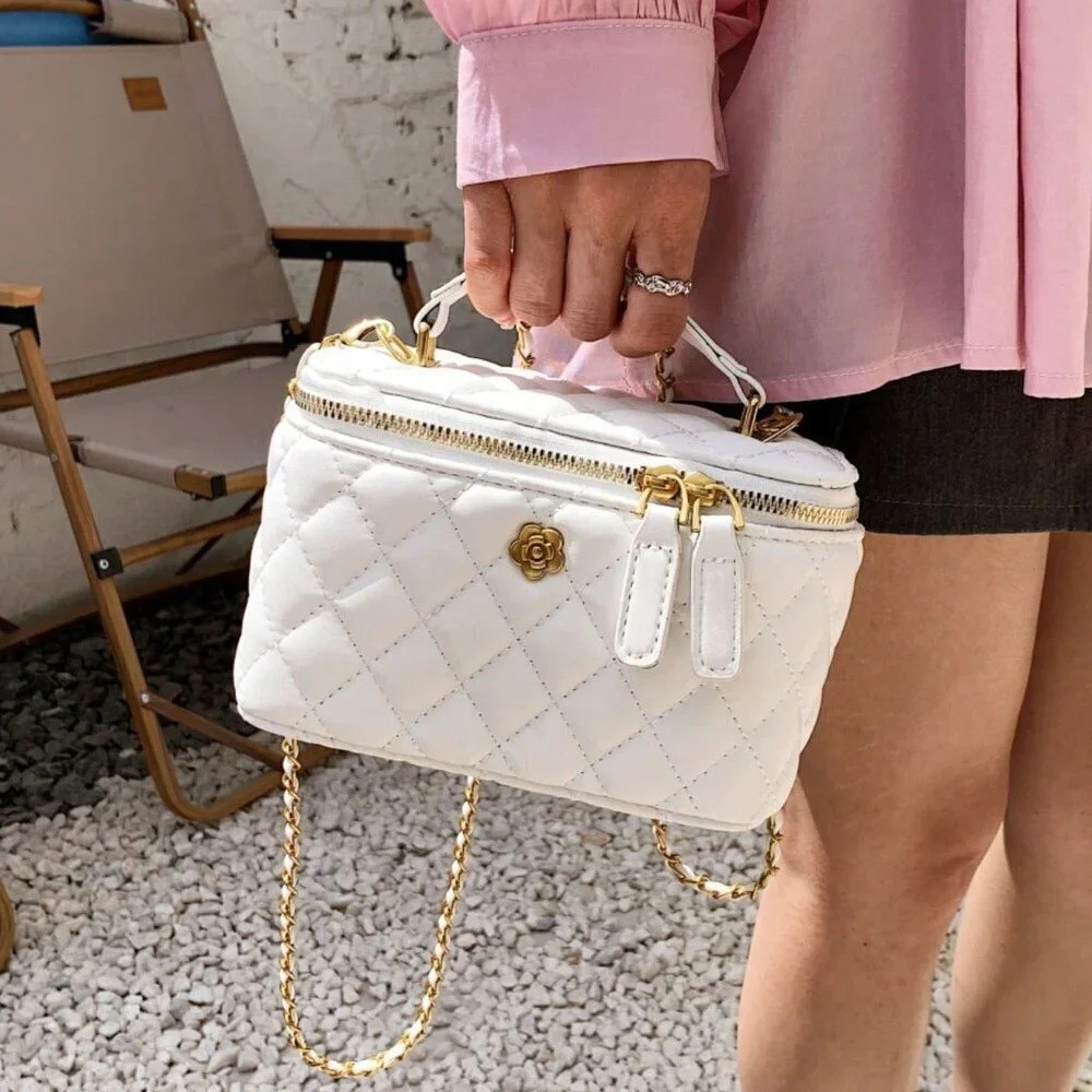 White Casual Women's Minimalist Shoulder & Crossbody Handbag